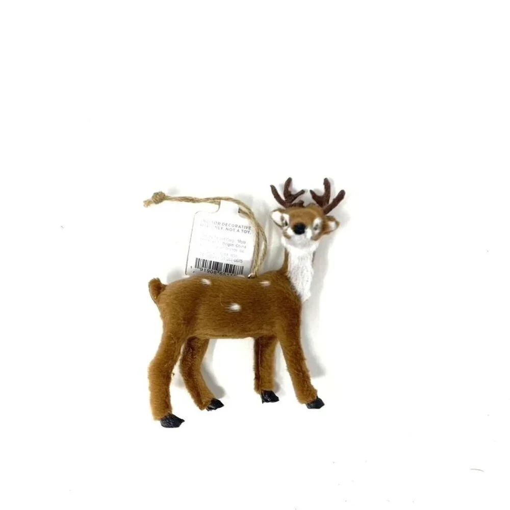 Target Faux Fur Deer Christmas Tree Ornament Dark Brown with Spots Wondershop™